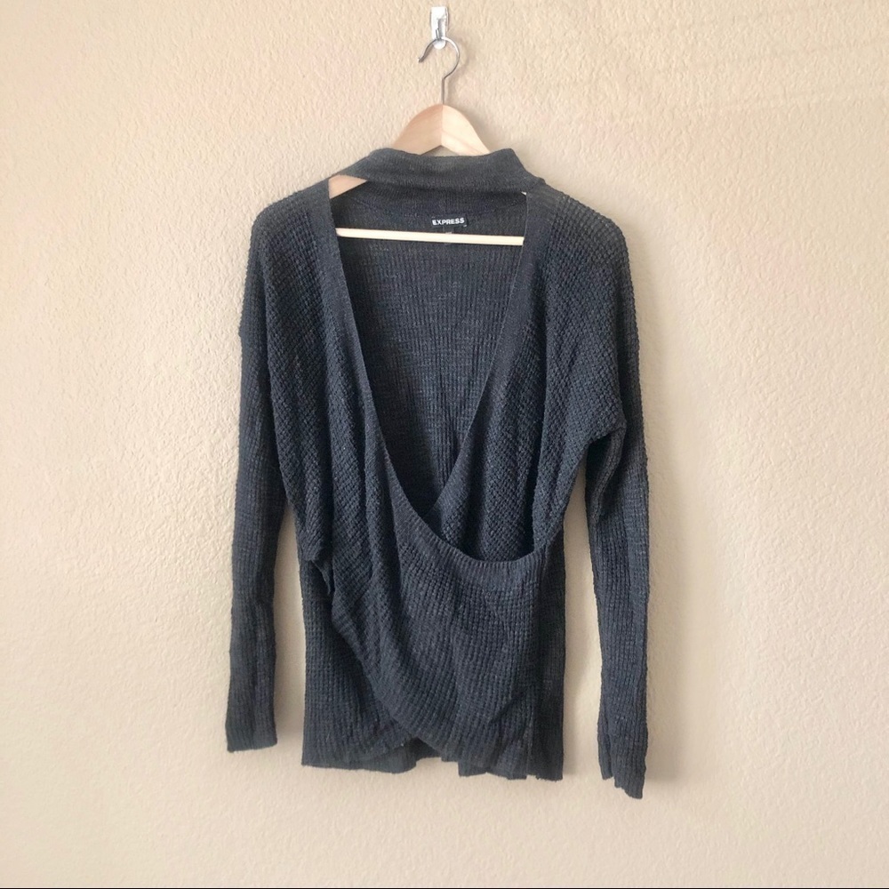 Express choker style wrap sweater